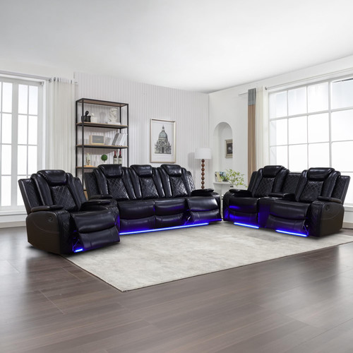 Leather recliner sofa - leather, set