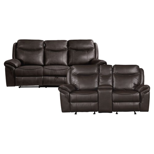 Brown faux leather reclining - brown,