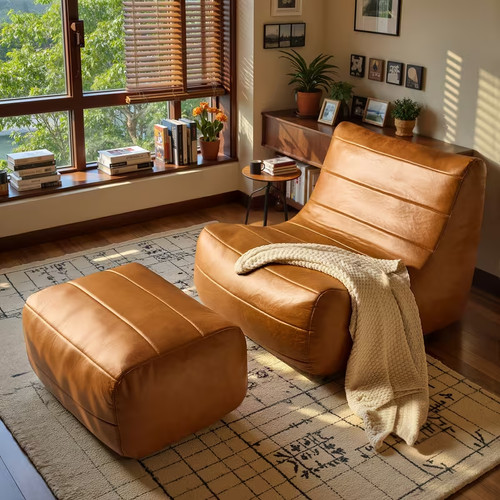 2pcs faux leather leisure sofa - 2pcs,